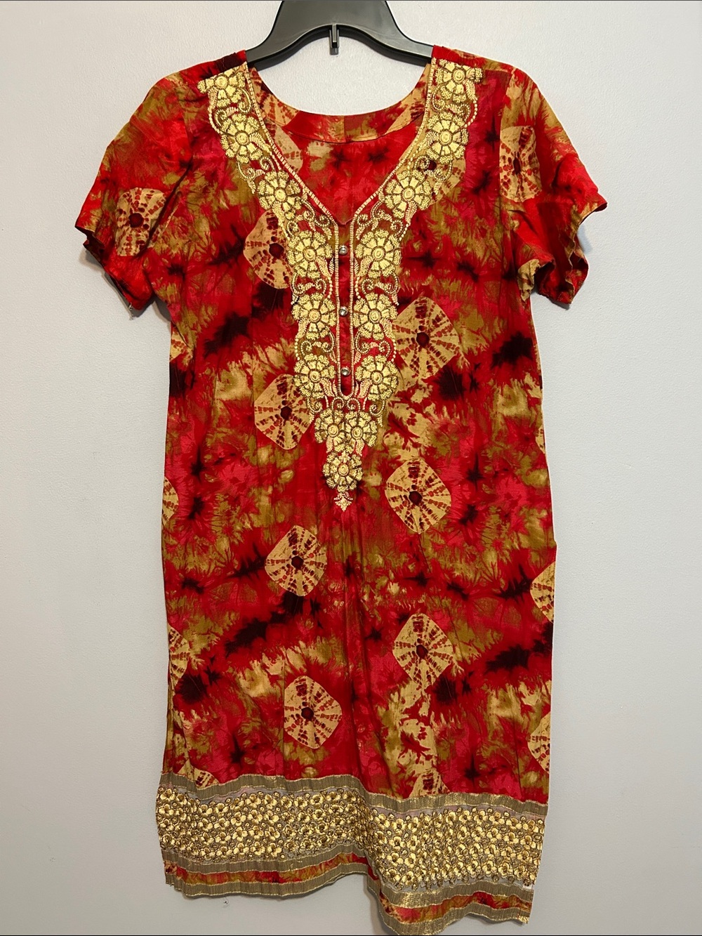 Red & Gold Bohemian Tunic